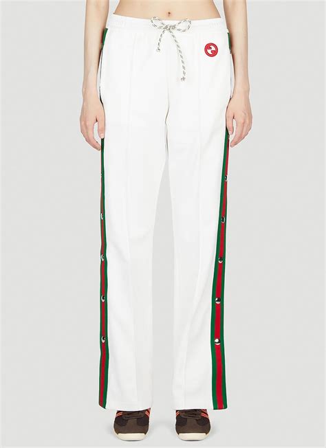 gucci track pants with stripe women|gucci style track pants.